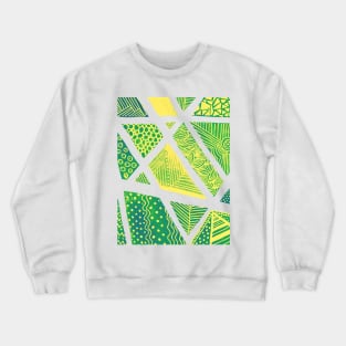 Geometric doodles - green and yellow Crewneck Sweatshirt